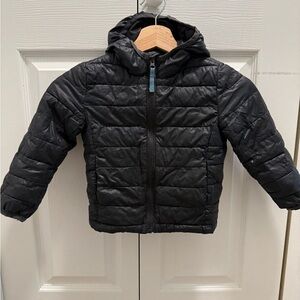 Primary Black Puffer Jacket with Hood